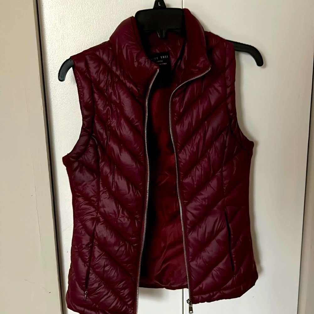 Cute maroon vest.